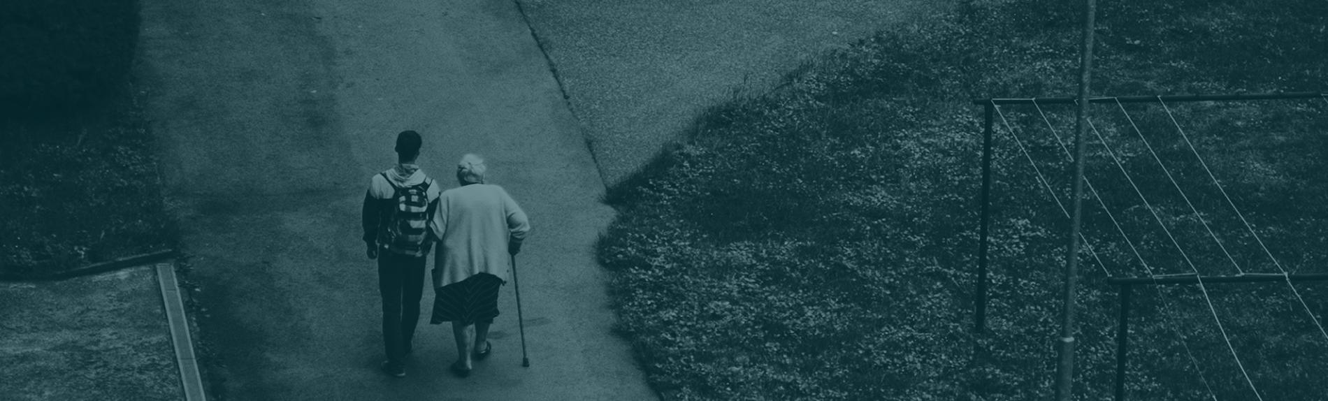 Elder taking a walk
